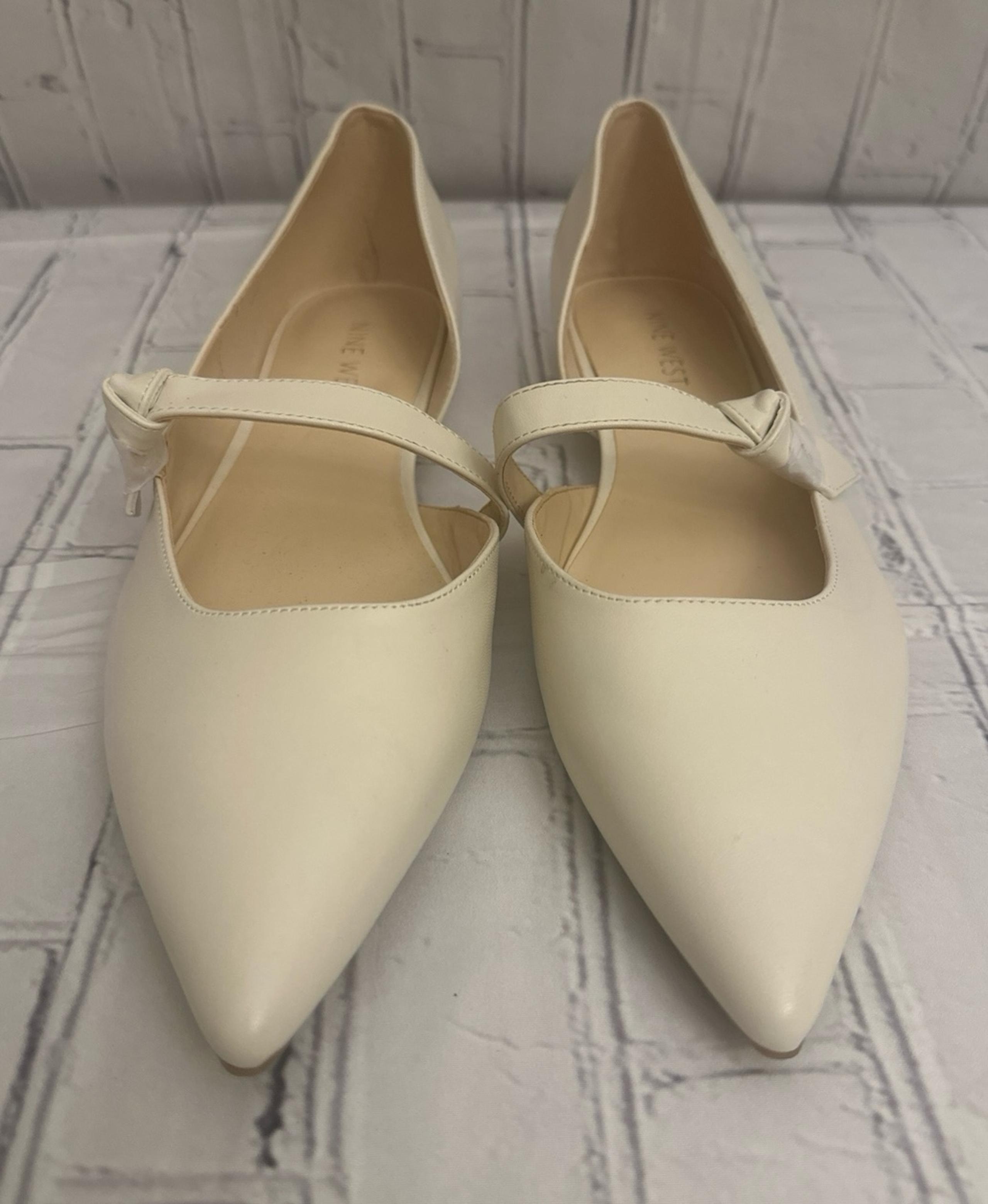 *NEW* Nine West Leeza Pointy Women's Toe Slip-On Dress Flats Size 11 Cream