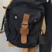 Kattee Black Leather Canvas Backpack Travel Bag