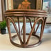 1970s Vintage Mid Century Bamboo Bentwood Rattan Stool Shabby Boho Decor
