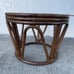 1970s Vintage Mid Century Bamboo Bentwood Rattan Stool Shabby Boho Decor