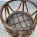 1970s Vintage Mid Century Bamboo Bentwood Rattan Stool Shabby Boho Decor