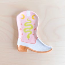 Snake cowboy boot, jewelry ring trinket dish, ceramic clay pottery, handmade