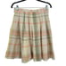 Vintage Talbots Petites Skirt 6P Cream Sage Plaid Pleated 100% Cotton Full Boho