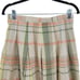 Vintage Talbots Petites Skirt 6P Cream Sage Plaid Pleated 100% Cotton Full Boho