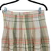 Vintage Talbots Petites Skirt 6P Cream Sage Plaid Pleated 100% Cotton Full Boho
