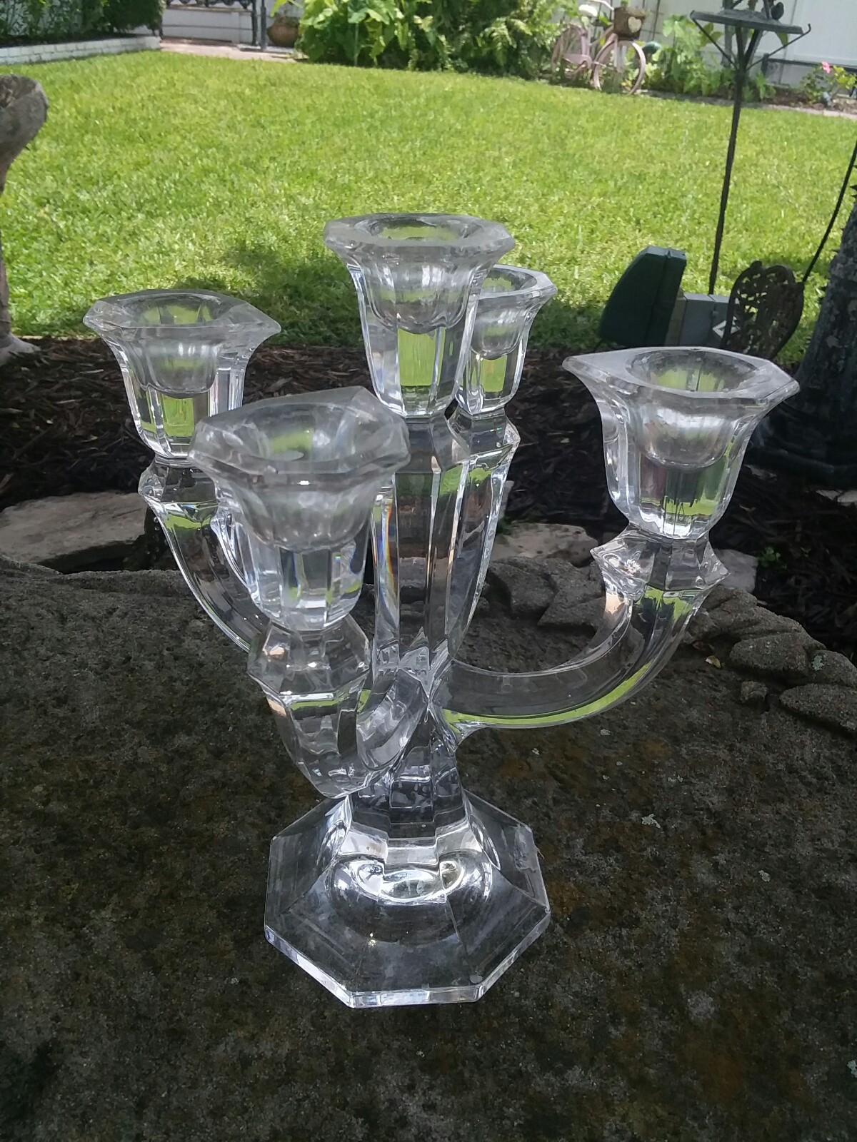Glass crystal candlestick