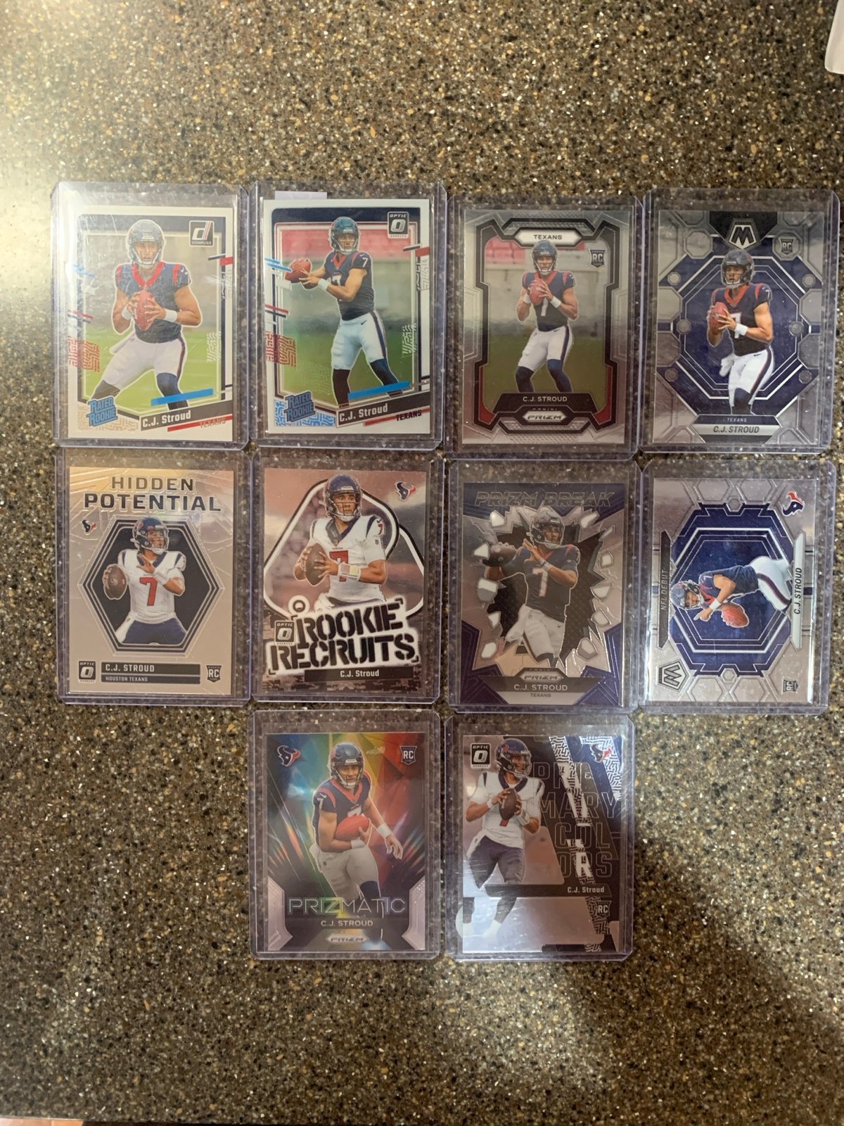 Prizm Optic Mosaic CJ Stroud Rookie Card Lot 10x