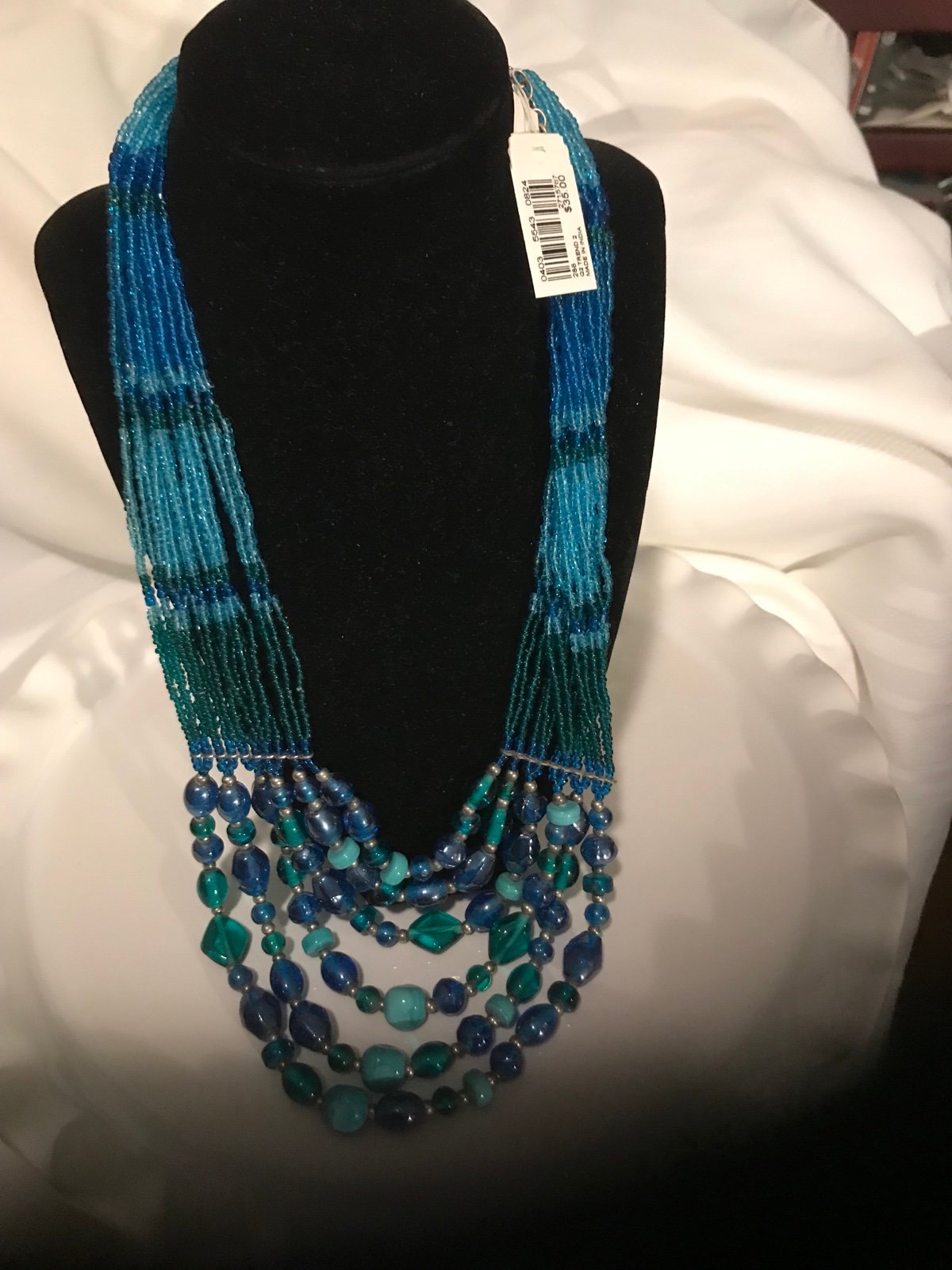 Multi Strand Turquoise & Blue Necklace