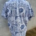 PreOwned Reyn Spooner Blue/White Hawaiian Print 3/4 Button Men's XXL