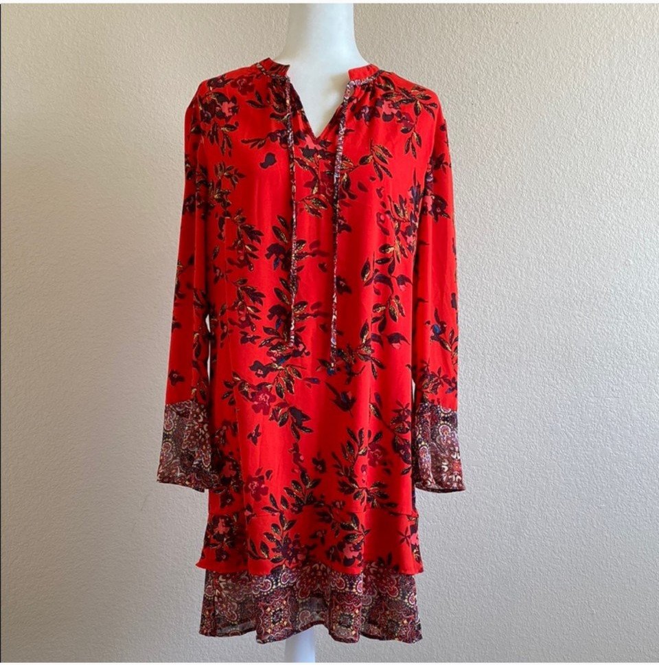 Fig and Flower Orange/Red Dress Size XL