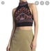 Free People/ Black Beaded Halter Top