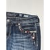 Miss Me Womens 31 Bedazzled Bling Thick Stitched Cuffed Capri Jeans