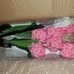 Solar Garden Flowers with Integrated LED Lights, Set of 2- Pink