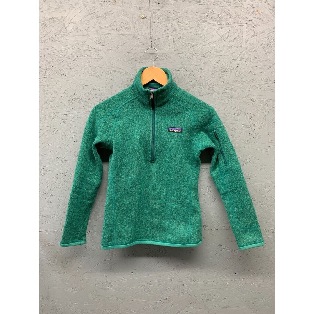 Patagonia Fall 2016 Alpine Green Quarter Zip Sweater Pile Fleece Lined XXS
