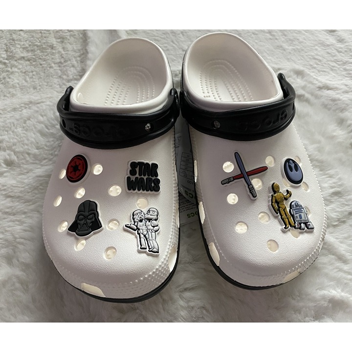Disney Parks Star Wars White Crocs Classic Clogs 209554-100 Men's Sz 5 Women's 7