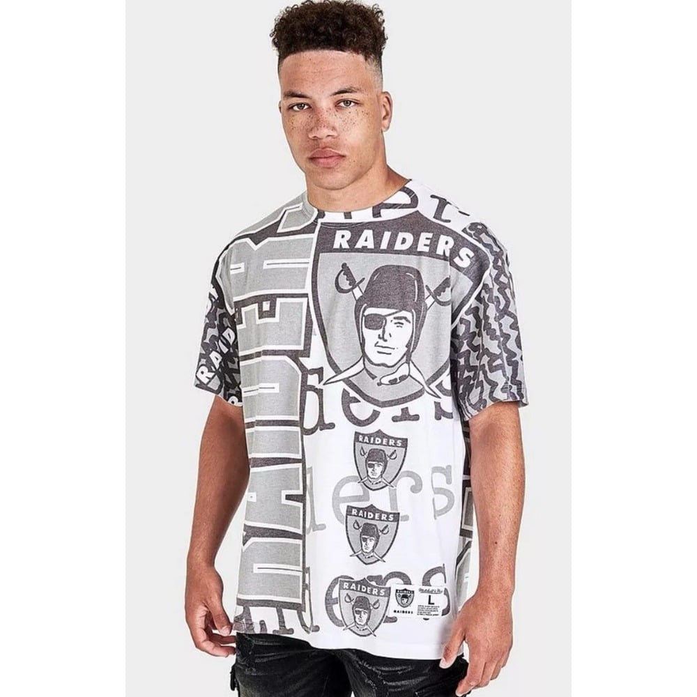 Mitchell & Ness Oakland Las Vegas Raiders Jumbotron T-Shirt Men's Size Small NWT