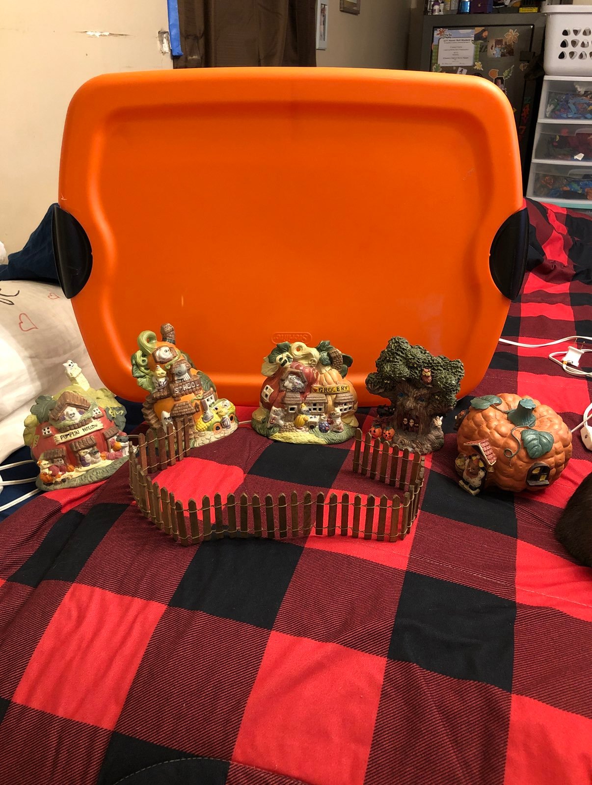 Vintage Lighted Halloween Houses