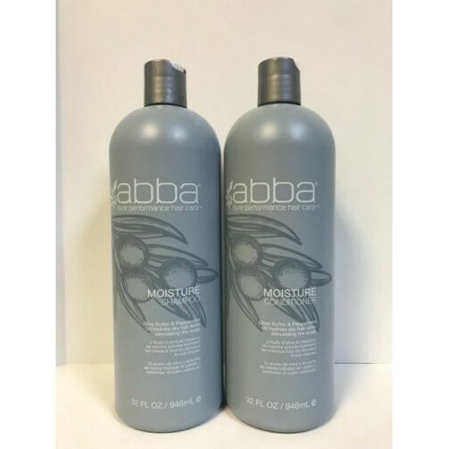 ABBA PURE MOISTURE SHAMPOO & CONDITIONER FULL SIZE LITER DUO SET - 33.8oz