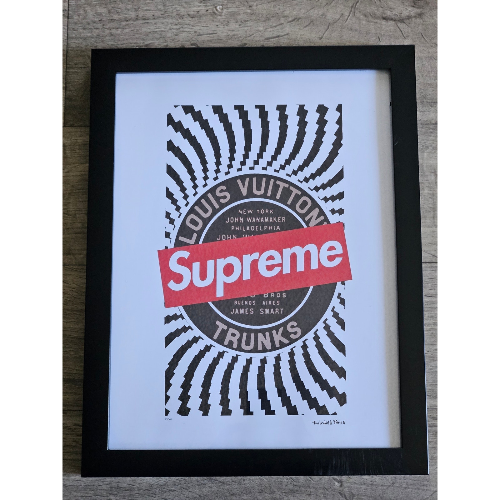 SUPREME X LOUIS VUITTON Print In Metal 18 X 13.5 Frame