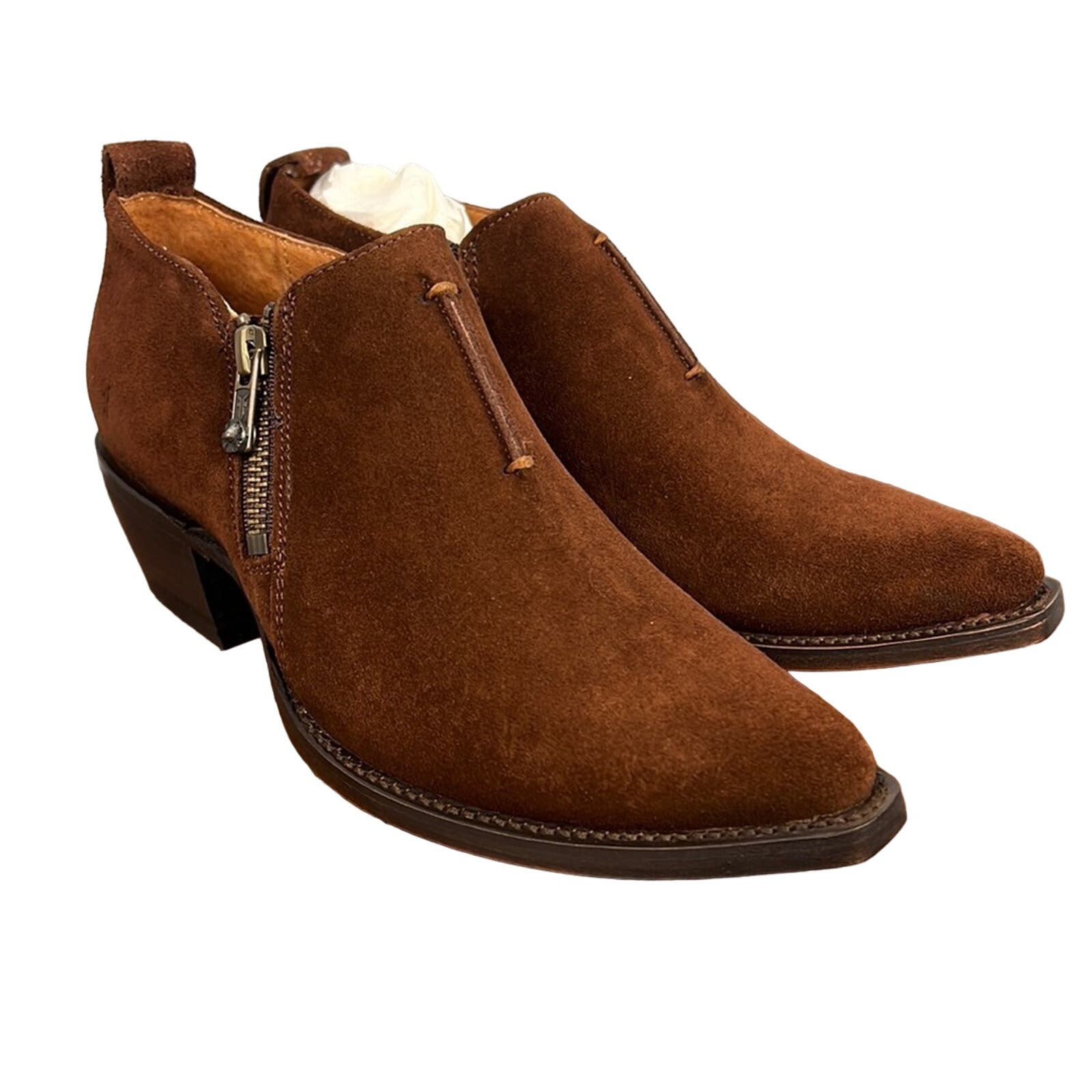 Frye Women’s Sacha Moto Brown Leather Shootie Size 5.5