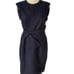 Karen Millen Shimmery Navy Draped Sheath Dress| Size 8
