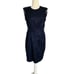 Karen Millen Shimmery Navy Draped Sheath Dress| Size 8