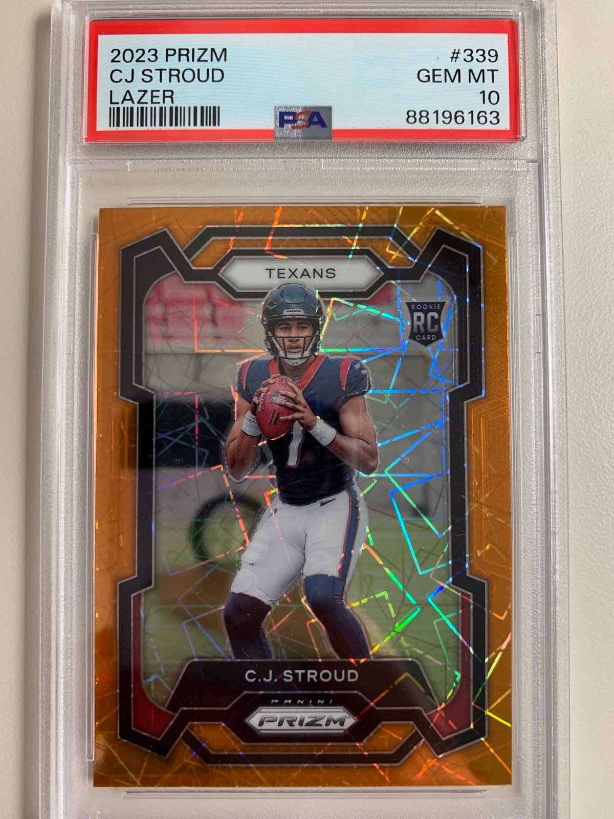 PSA 10 Gem Mint CJ Stroud Panini Lazer Prizm Rookie Card