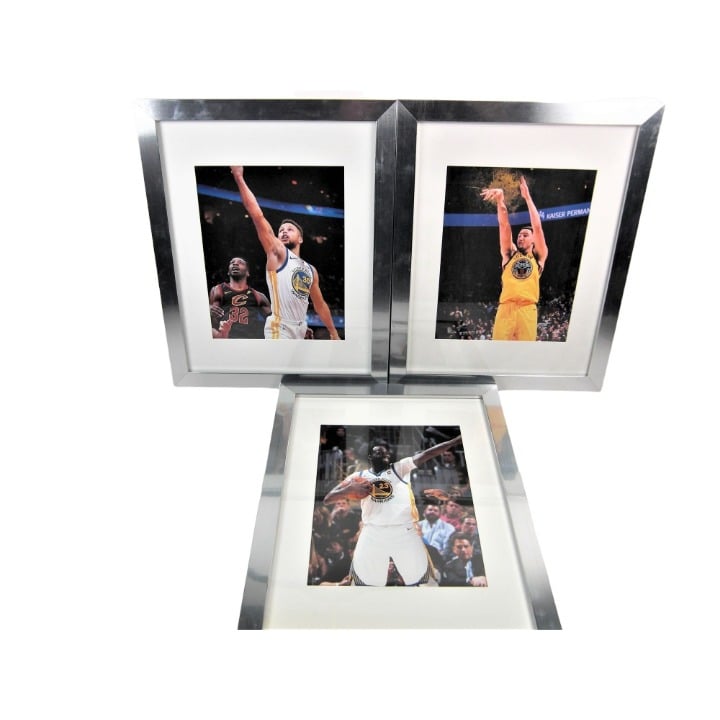 3-Golden State Warriors Steph Curry, Klay Thompson, Draymond Green Pic. Frames