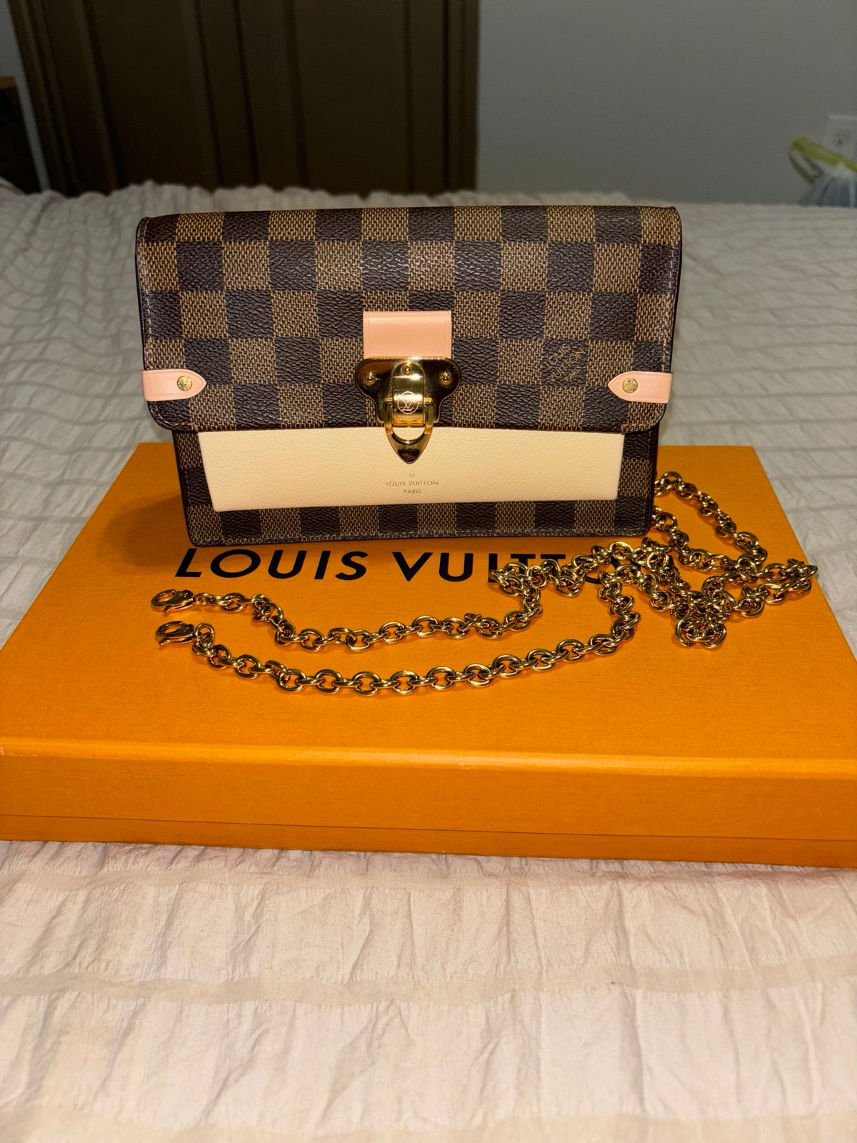 Louis Vuitton Damier Ebene Vavin Chain Wallet