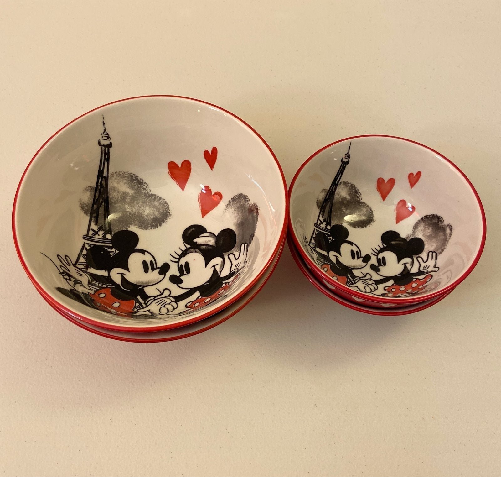 Mickey & Minnie Paris Bowls (Set of 4)