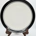 Gibson White with Black Rim, Set of 4 Dinner Plates, 10 Inches in Diameter