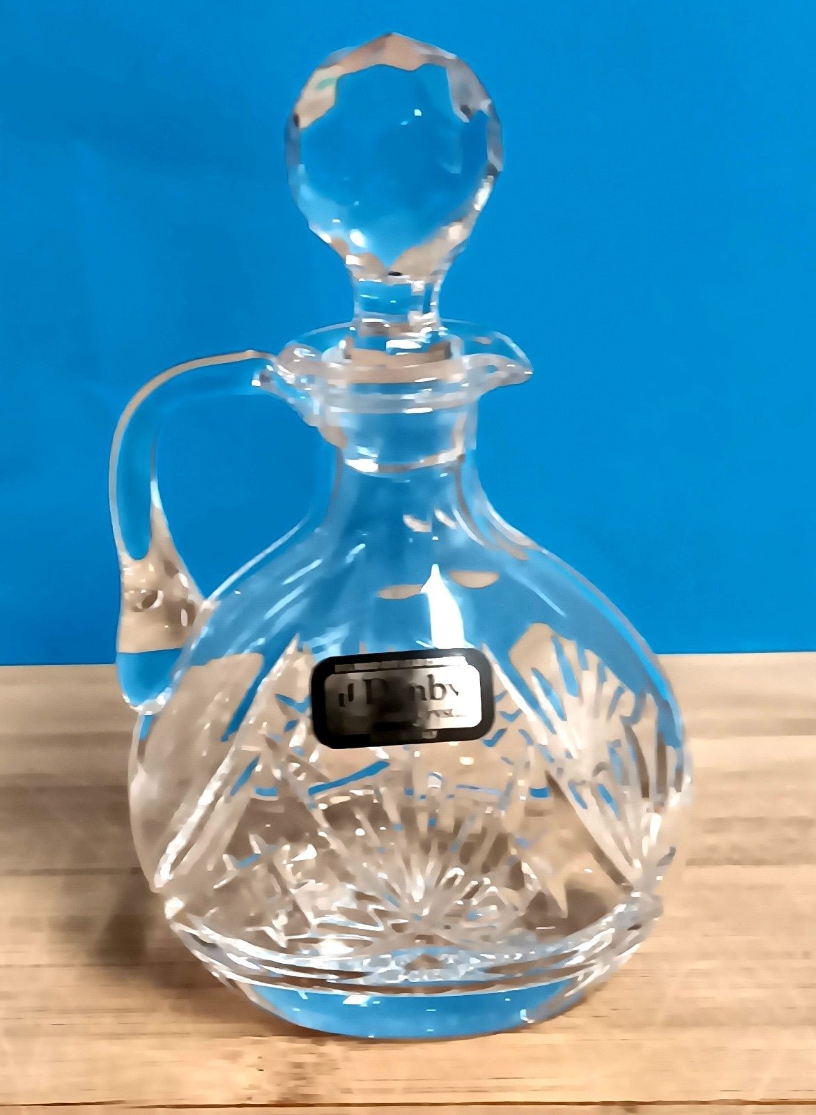 Vtge Denby 24% Fine Hand Cut Lead Crystal Cruet Made in Italy NOS