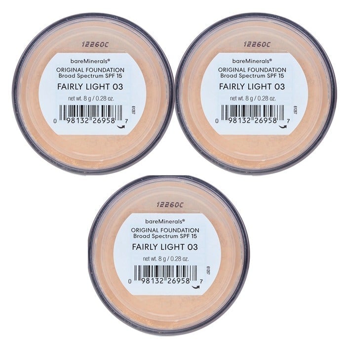 (3) Bare Minerals Original Fairly Light 03 SPF Face Foundation