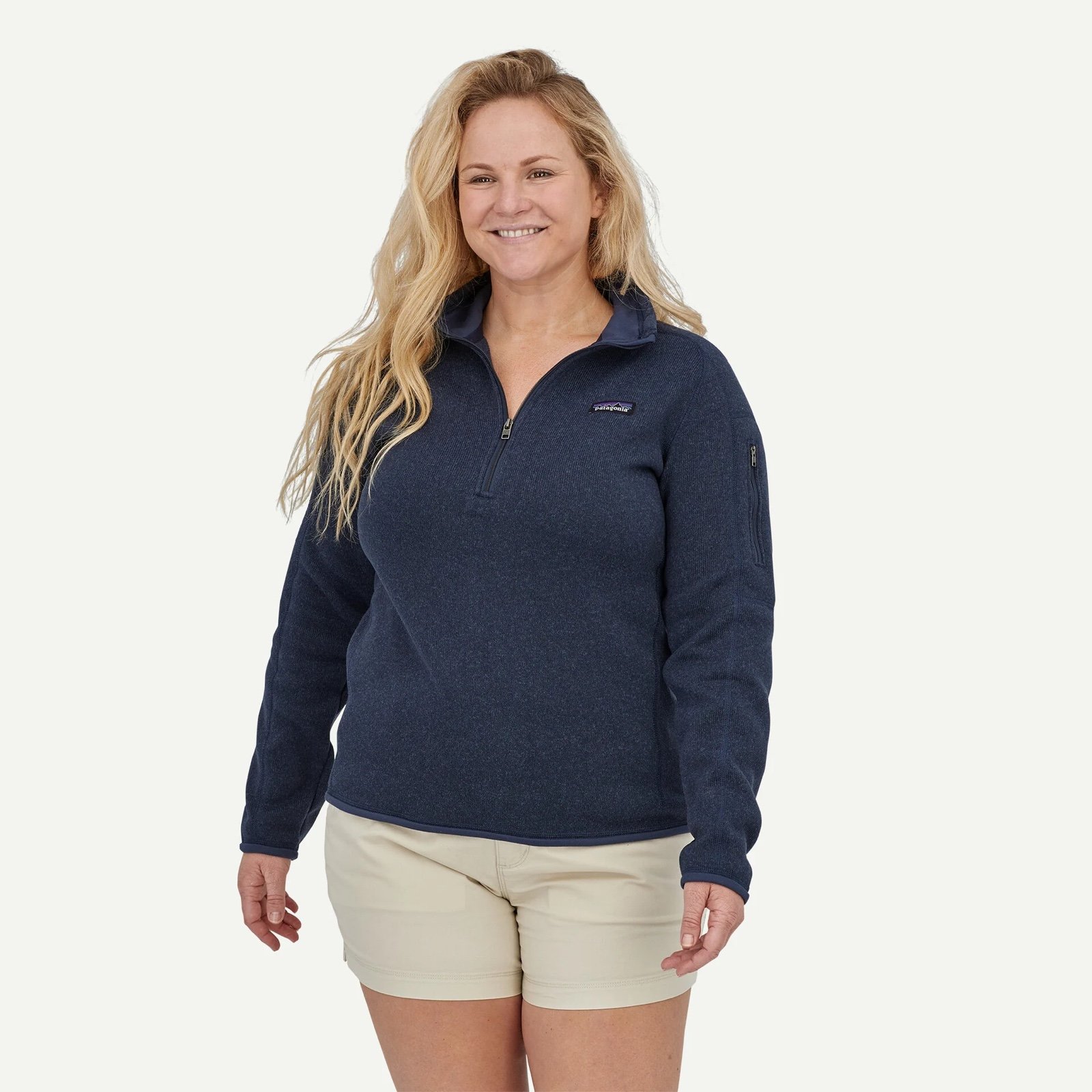 Patagonia Women's Better Sweater Quarter Zip, Navy, Large