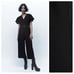NWT. Zara Black Belted Ruffled V-Neck Jumpsuit. Size S.