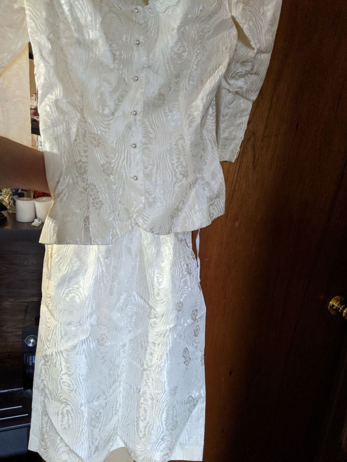 Ladies cream color skirt set