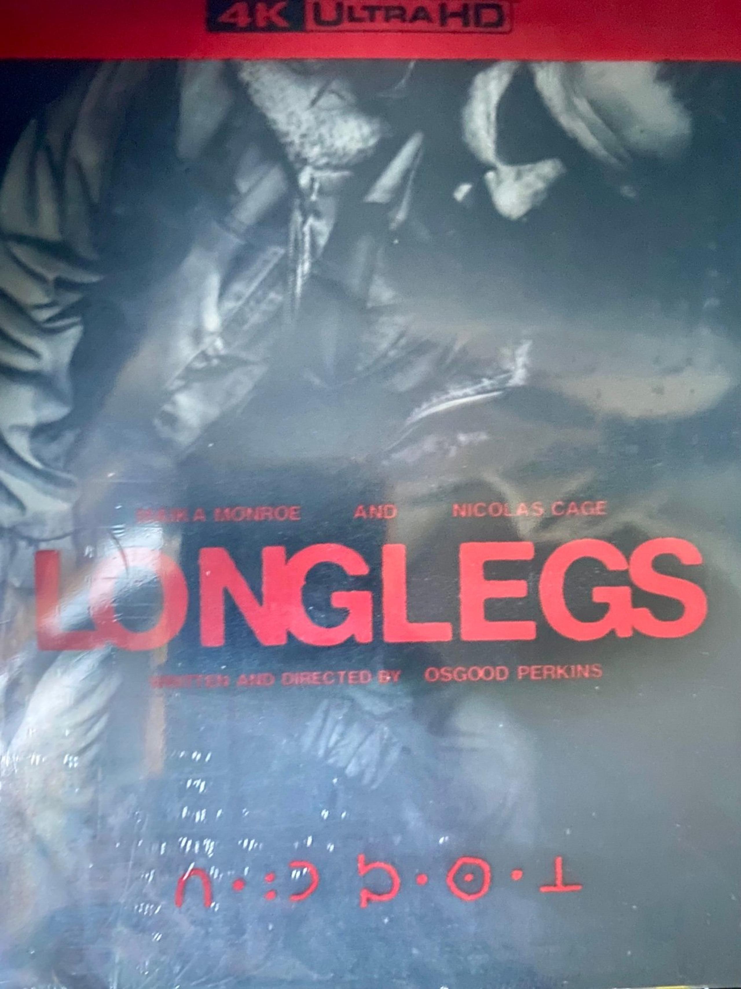 NEW 4k LONGLEGS • SteelBook • Clear SlipCover • Exclusive Features • Neon