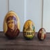 VTG Russian Orthodox Hand Painted Wood Nested Easter Eggs Virgin Mary Cathedral