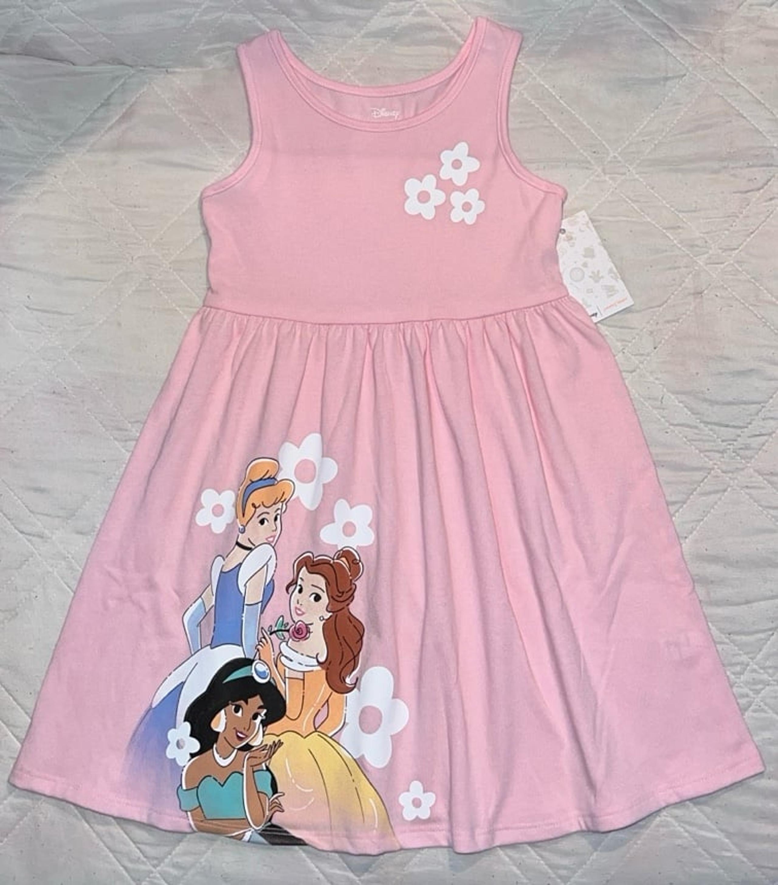 New Girls 4T Disney Princess Sleeveless Summer Tank Dress 4