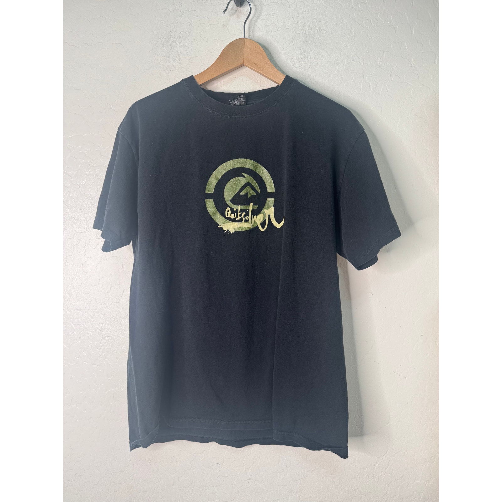 Quicksilver Vintage Y2k Grunge Skater Black Shirt Tagged Size Large