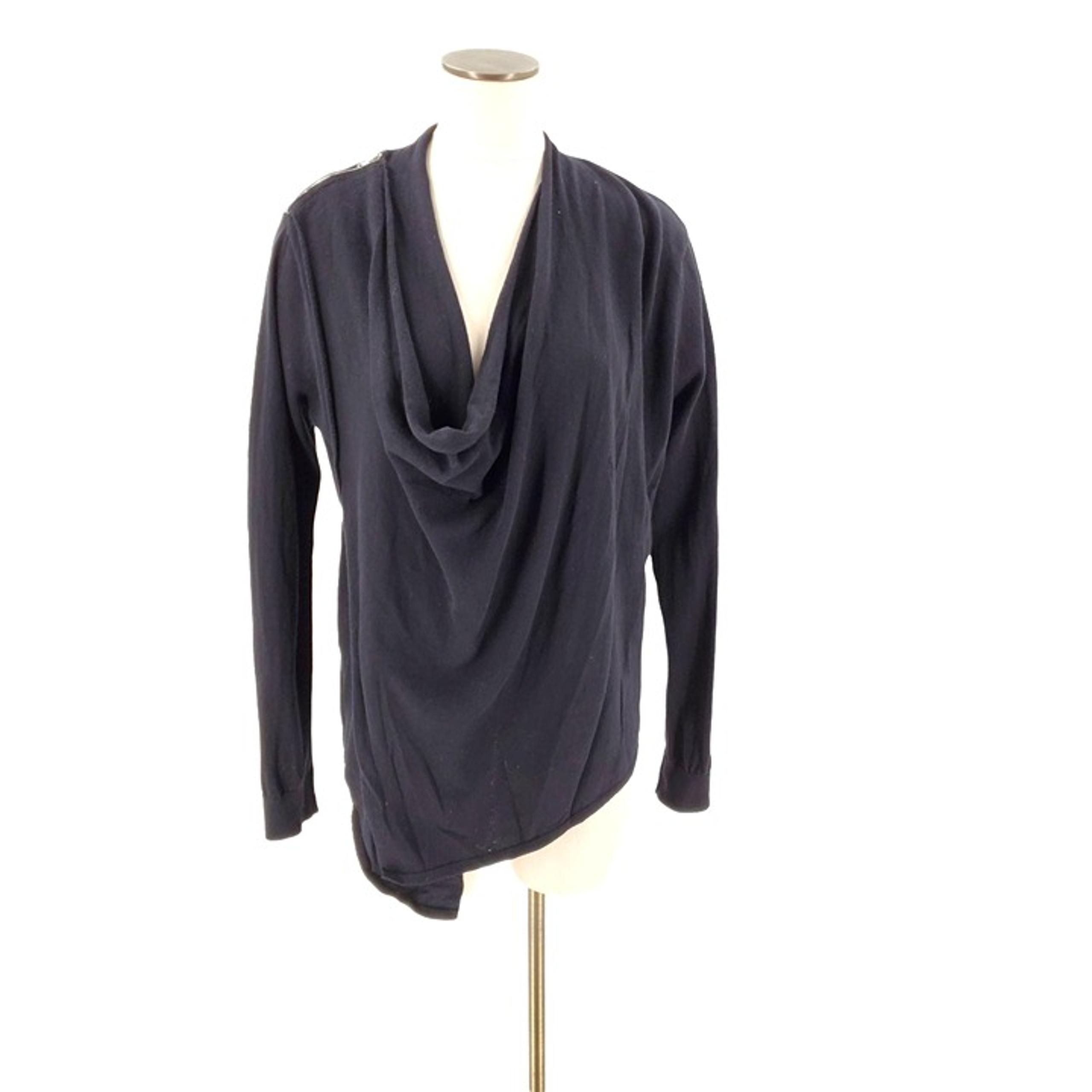 Fresh Produce Womens Cardigan Sweater Zip Shoulder Black Size Large New