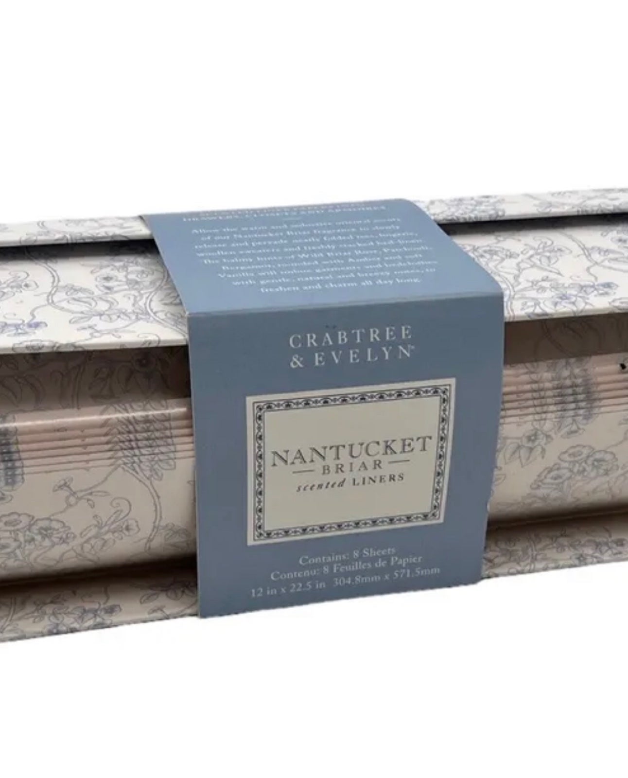 Crabtree & Evelyn Paper Drawer Liner Nantucket Briar 12 in x 22.5 in 8 Sheets