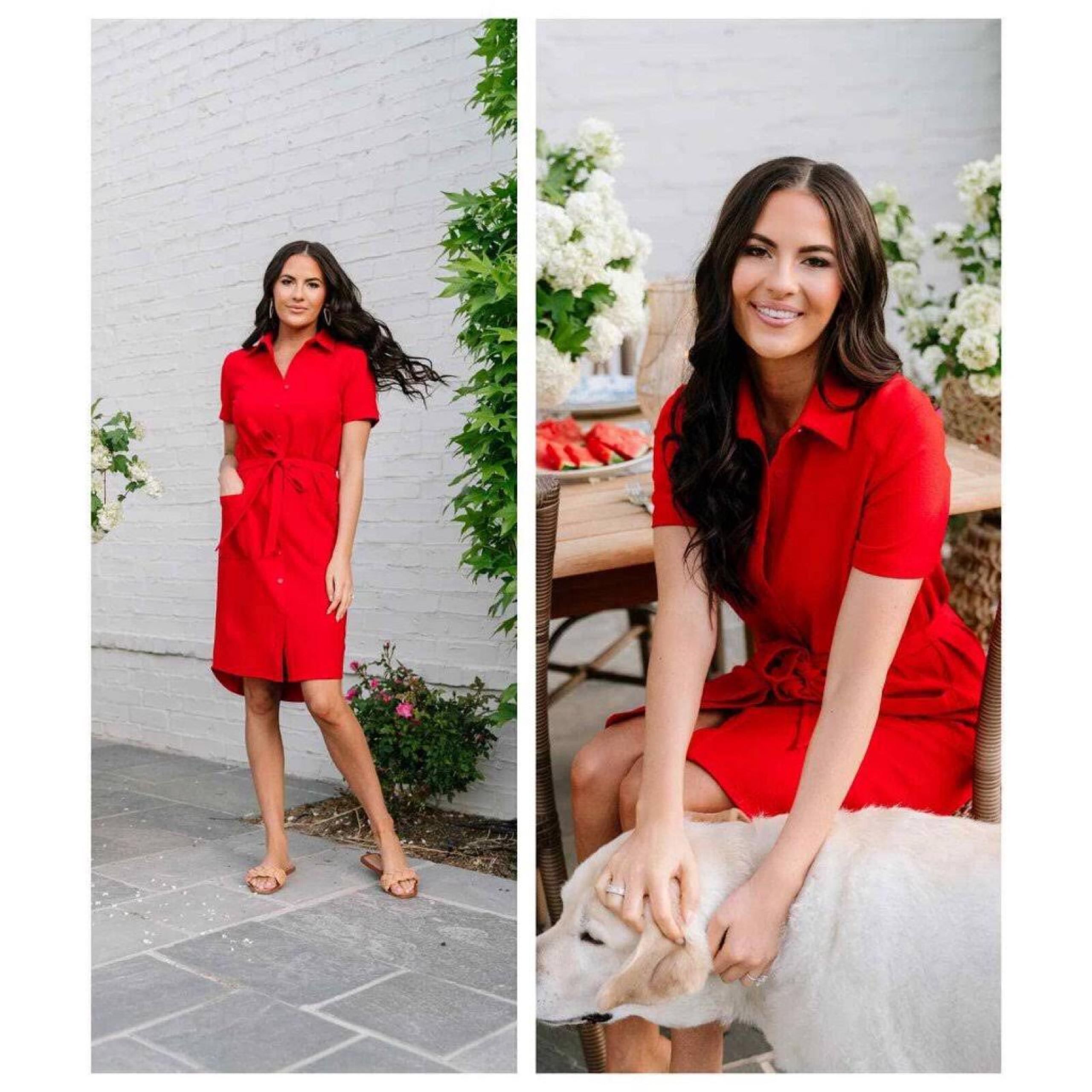 Rachel Parcell red button up dress