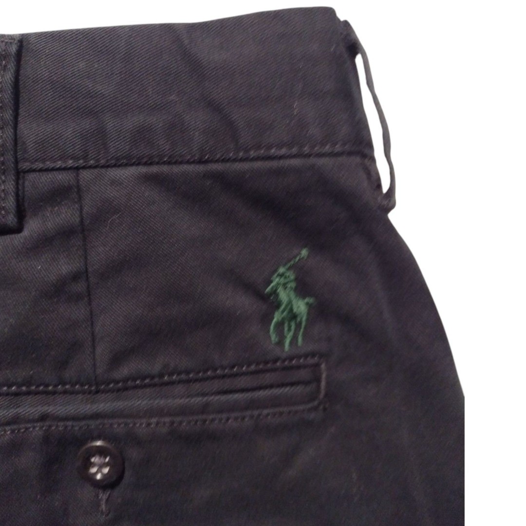 Polo Ralph Lauren Pants Men’s 36x32 Preston Chino Black Slacks Flat Green Pony