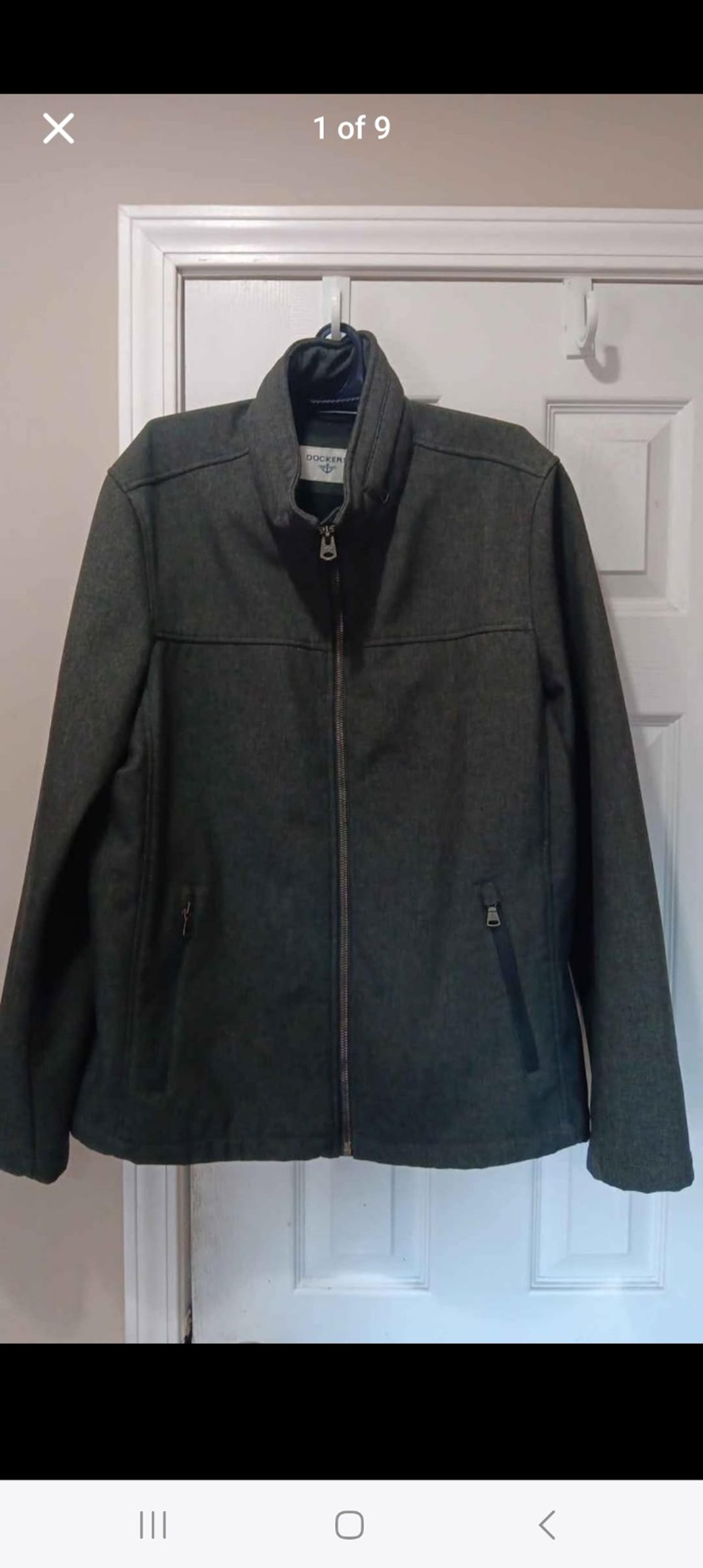 Dockers Men's Performance Soft Shell Open Bottom Jacket Gray