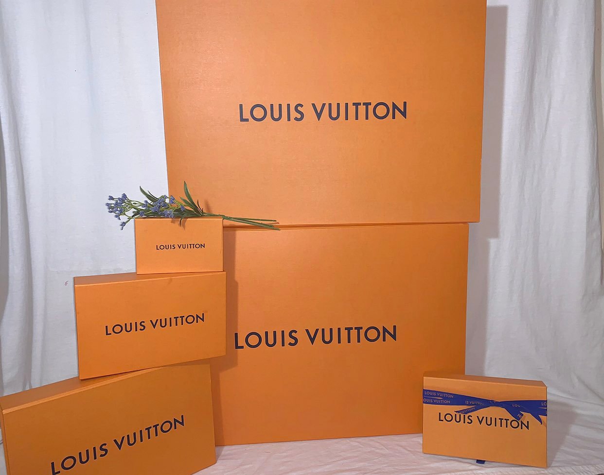Individual Louis Vuitton boxes only.