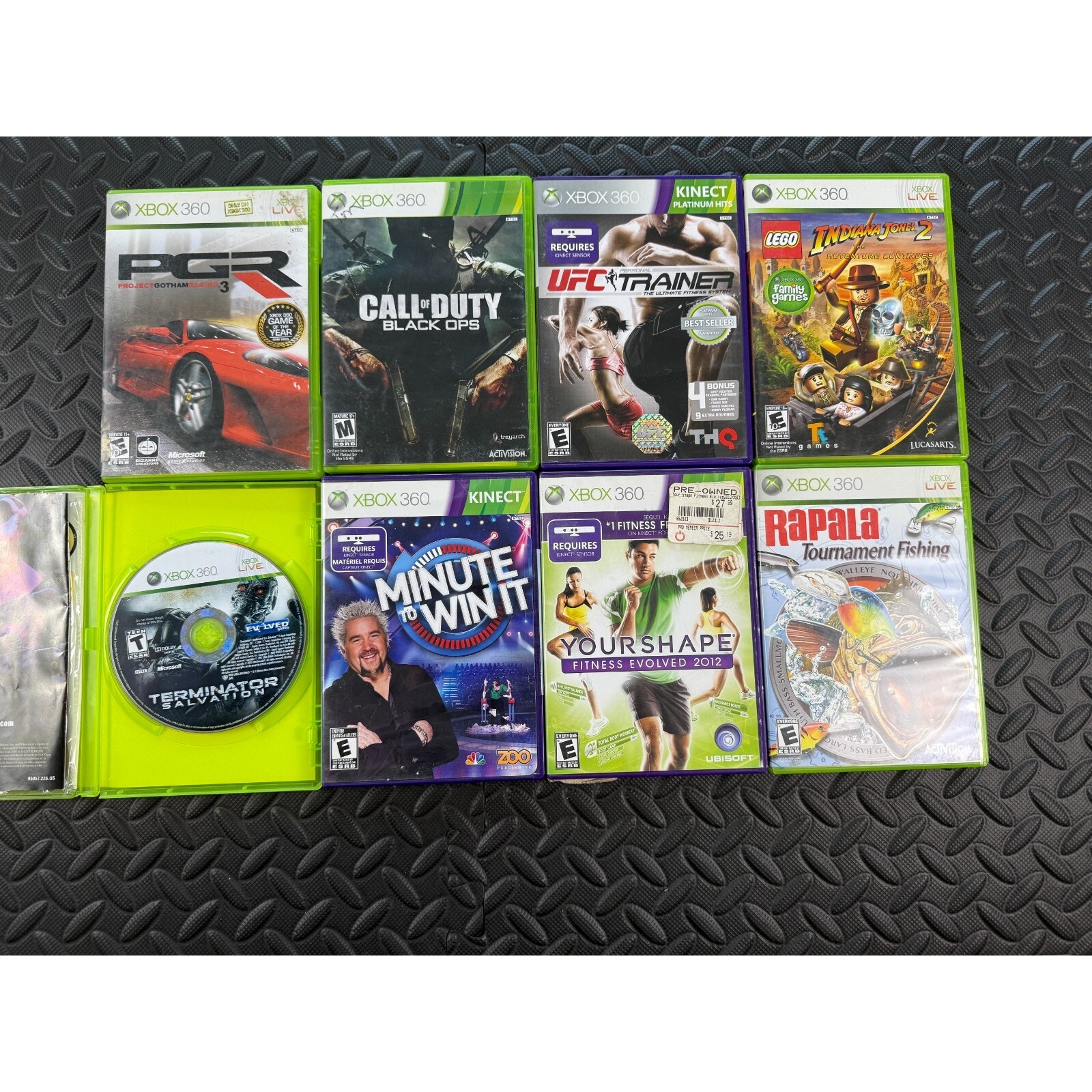Xbox 360 Lot (8) All checked! Call of Duty Black Ops,UFC Trainer, Terminator