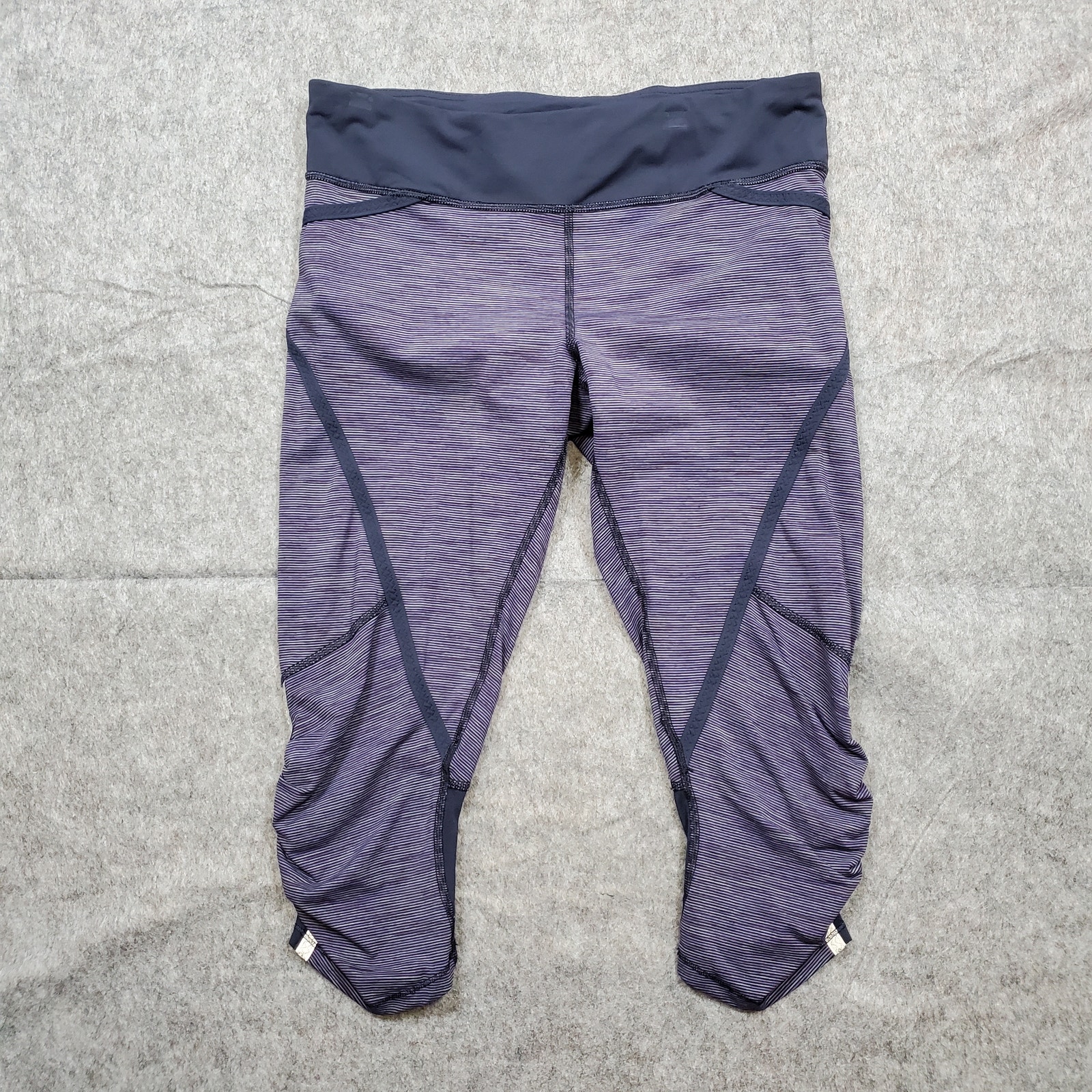 Lululemon Leggings Womens 8 Run Pace Cropped Capri Ruched Size Purple Blue Gym