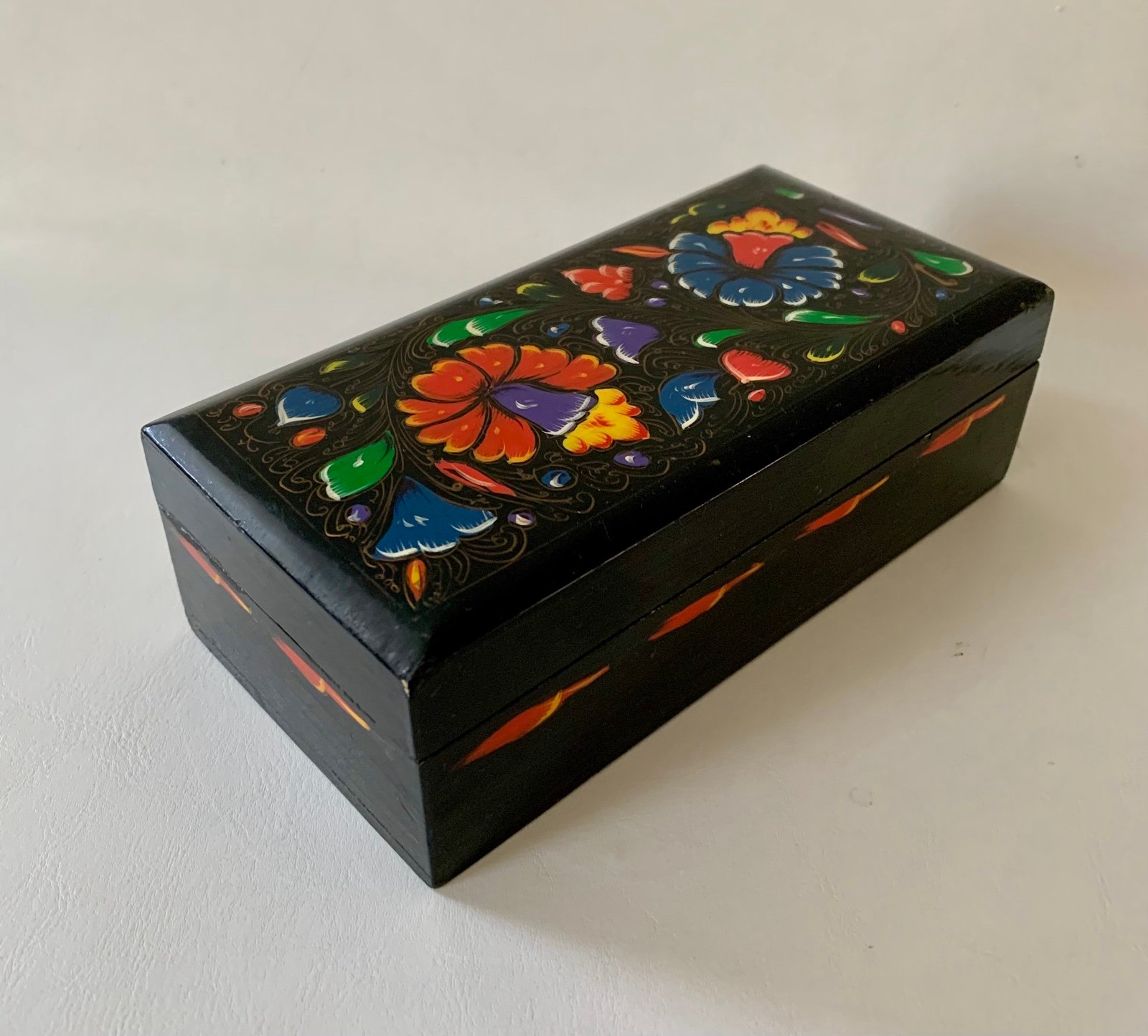 Vintage Hand Painted Wood Box
