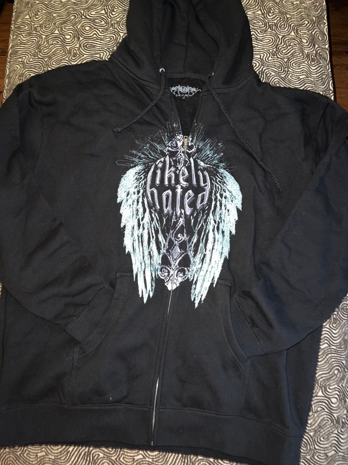 Likey hated wings zip up hoodie